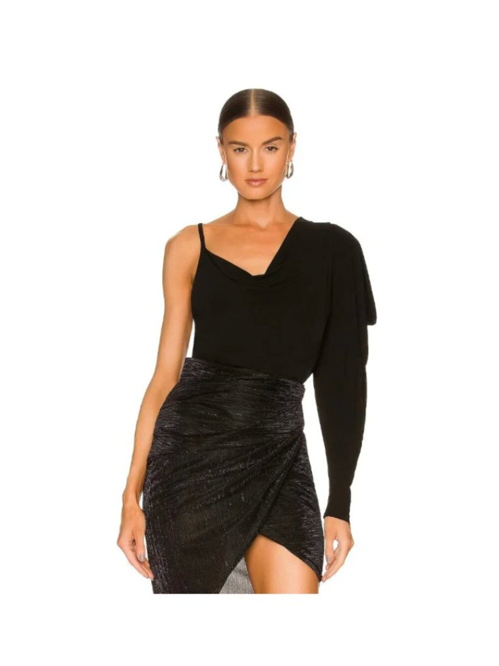NWT IRO Priscie Asymmetrical Top – Black – Size 36